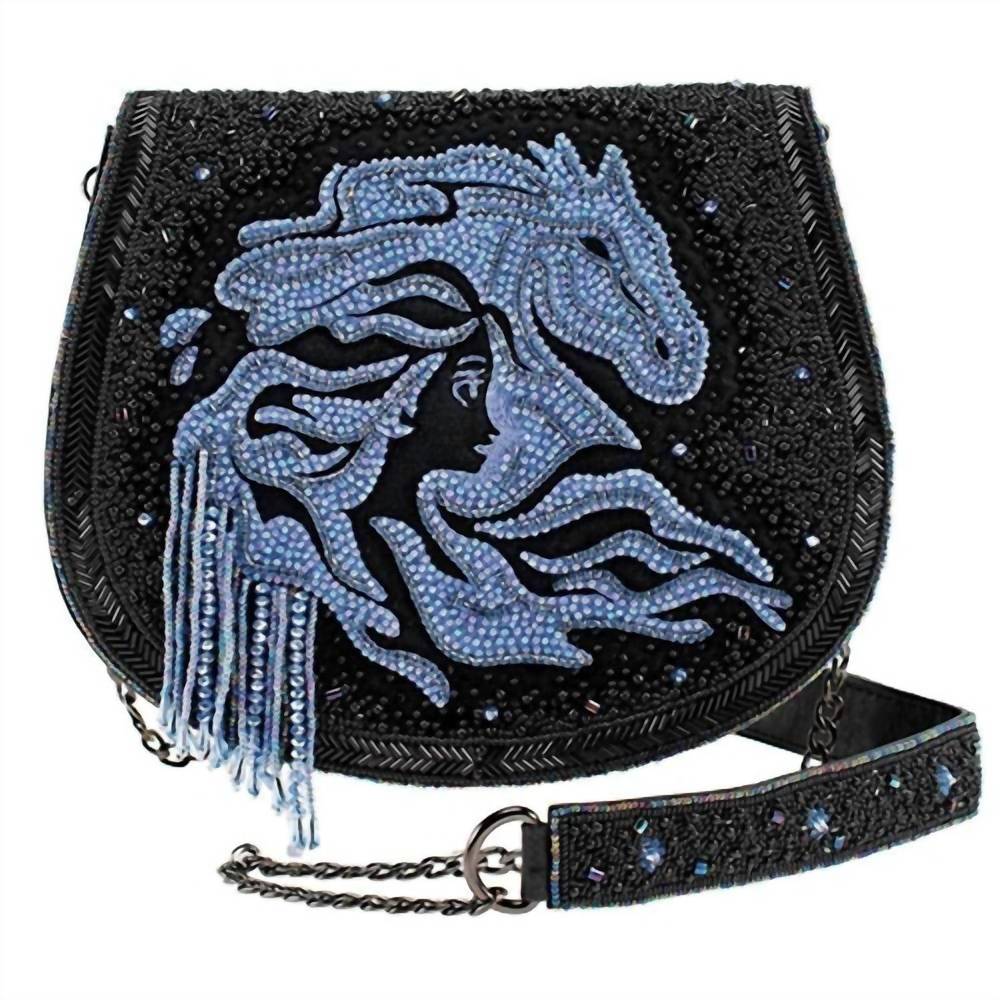 NEW MARY FRANCES girl's disney frozen ii fearless bag in black and blue